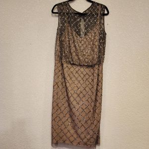 Adrianna Papell Beaded Blouson Dress - 14W